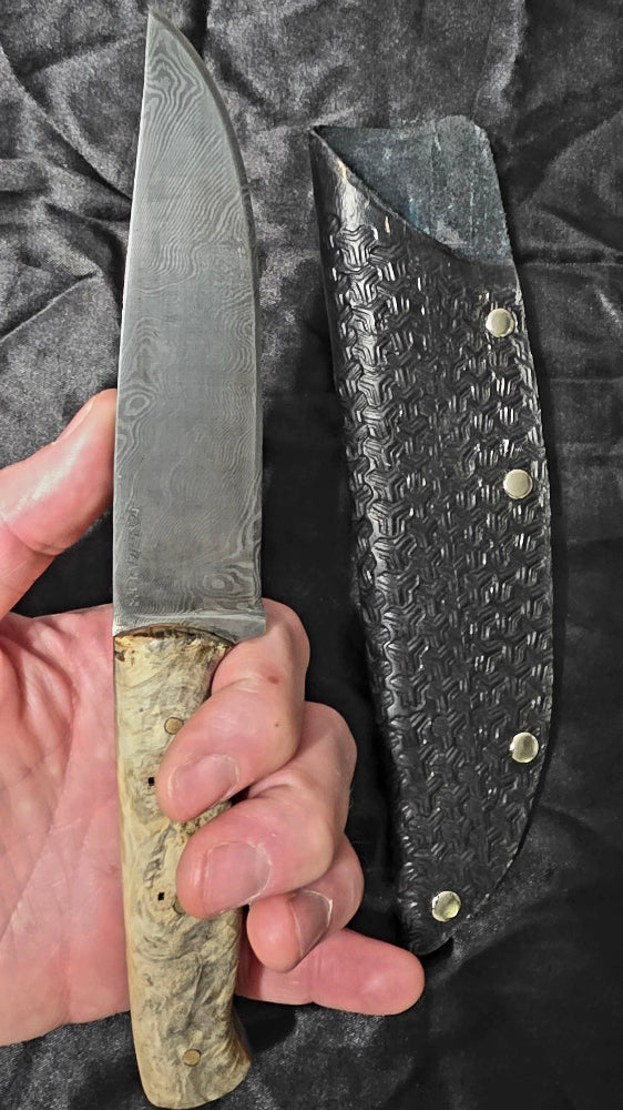 Hand Forged Damascus Camp Knife