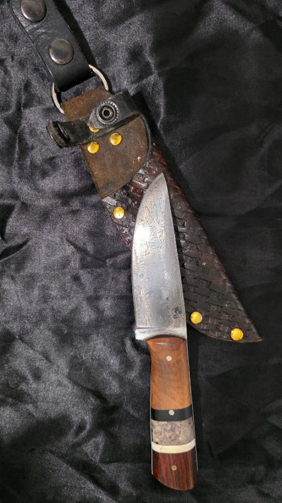 250 Later Hand Forged Damascus With Multi Material Handle